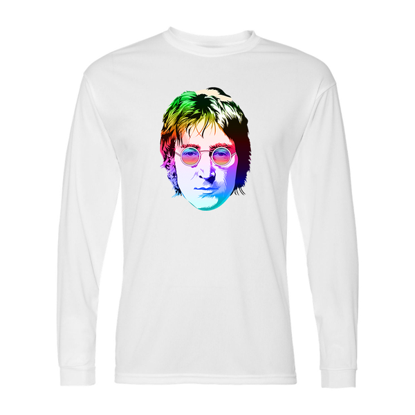 Men's John Lennon Face Art Music Polyester Long Sleeve T-Shirt