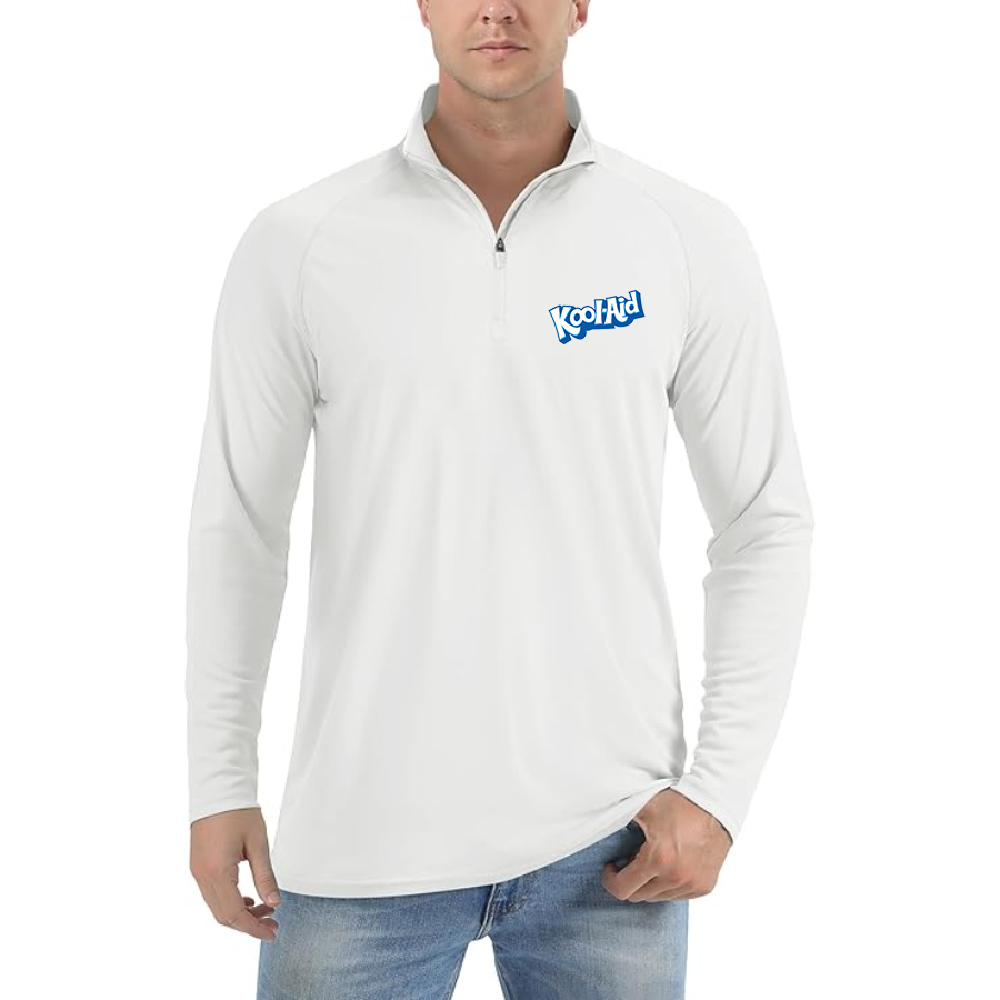 Men's kool-Aid Lightweight Quarter-Zip Athletic Shirt Long Sleeve