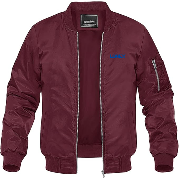 Men's Lorex Technology Logo Lightweight Bomber Jacket Windbreaker Softshell Varsity Jacket Coat