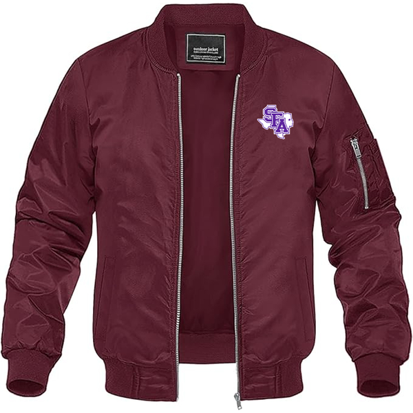 Men's Stephen F. Austin Lumberjacks  Lightweight Bomber Jacket Windbreaker Softshell Varsity Jacket Coat