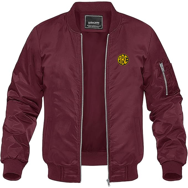 Men's  ABC Motors Logo Lightweight Bomber Jacket Windbreaker Softshell Varsity Jacket Coat