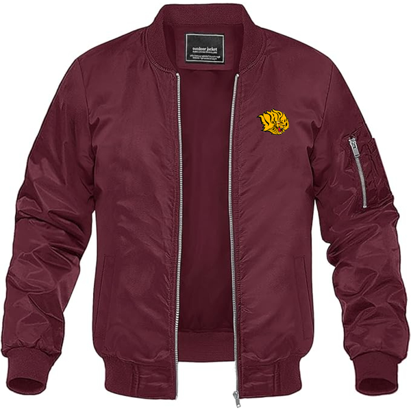 Men's  Arkansas PB Golden Lions Lightweight Bomber Jacket Windbreaker Softshell Varsity Jacket Coat