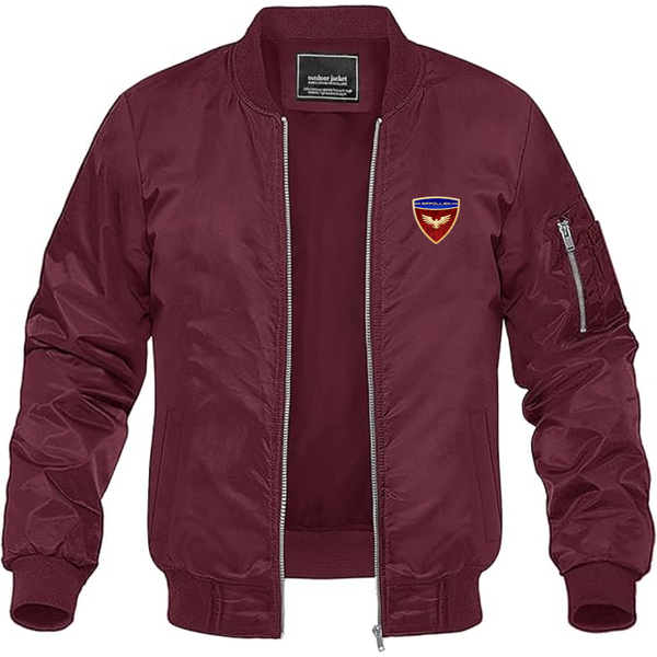Men's Appollen Logo Lightweight Bomber Jacket Windbreaker Softshell Varsity Jacket Coat