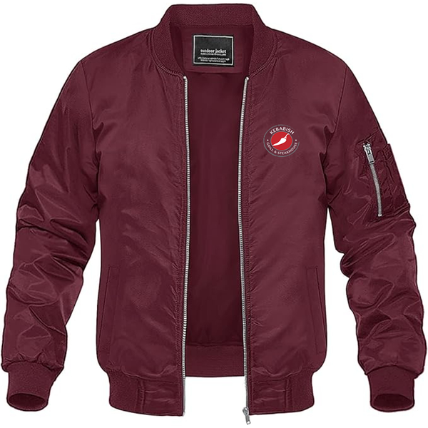 Men's Kebabish Grill & Steakhouse Logo Lightweight Bomber Jacket Windbreaker Softshell Varsity Jacket Coat