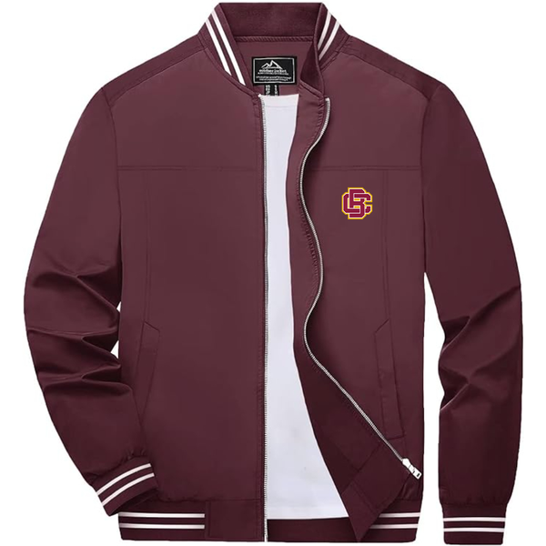 Men's  Bethune Cookman Wildcats Lightweight Zip-Up Bomber Jacket with Ribbed Collar and Cuffs Versatile Casual Outerwear