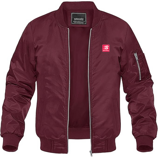 Men's Speedway Gas Station  Logo Lightweight Bomber Jacket Windbreaker Softshell Varsity Jacket Coat