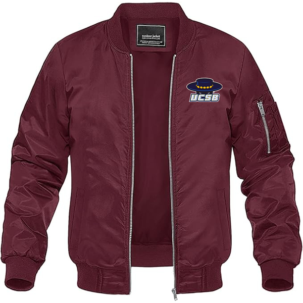 Men's UCSB Gauchos Lightweight Bomber Jacket Windbreaker Softshell Varsity Jacket Coat