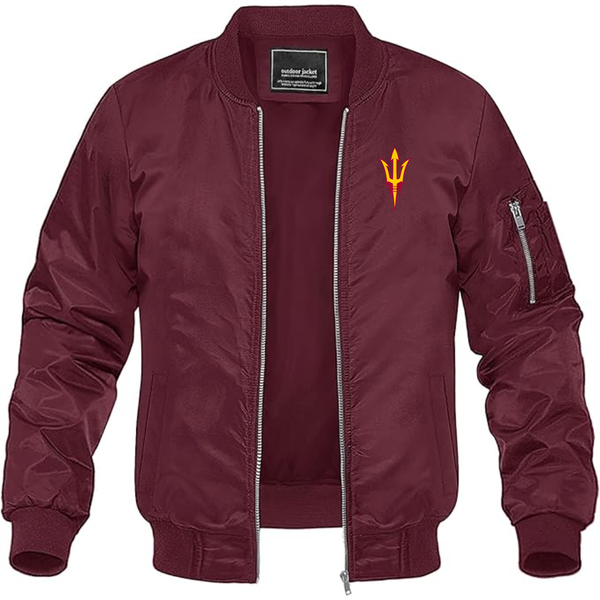 Men's  Arizona State Sun Devils Lightweight Bomber Jacket Windbreaker Softshell Varsity Jacket Coat