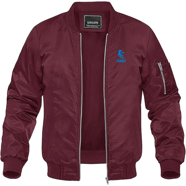 Men's KAMAZ Logo Lightweight Bomber Jacket Windbreaker Softshell Varsity Jacket Coat