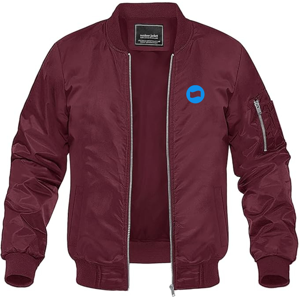 Men's Dana Logo Lightweight Bomber Jacket Windbreaker Softshell Varsity Jacket Coat