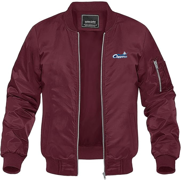 Men's Columbus Clippers Logo Lightweight Bomber Jacket Windbreaker Softshell Varsity Jacket Coat