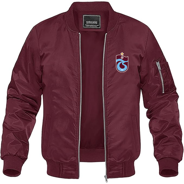 Men's Trabzonspor Soccer Lightweight Bomber Jacket Windbreaker Softshell Varsity Jacket Coat