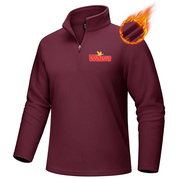 Men's  Wawa Gas Station MAGCOMSEN Men_s Quarter-Zip Pullover Polar Fleece Sweatshirt Stand Collar Long Sleeve Shirt for Men Thermal Winter Fall
