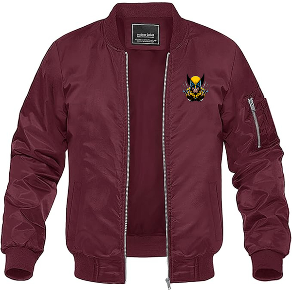 Men's Wolverine 2025 Art  Lightweight Bomber Jacket Windbreaker Softshell Varsity Jacket Coat