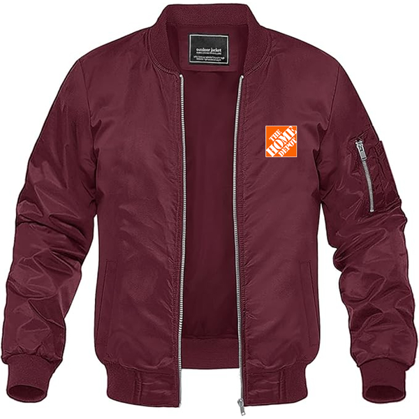 Men's The Home Depot Lightweight Bomber Jacket Windbreaker Softshell Varsity Jacket Coat