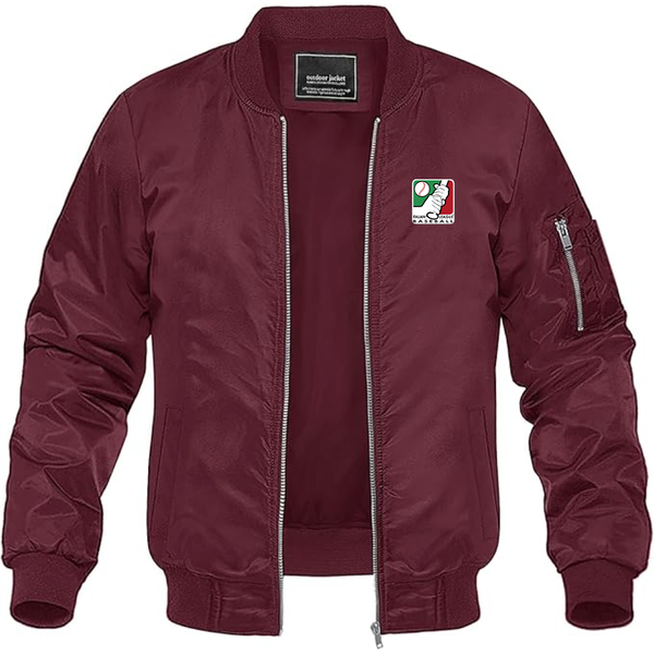 Men's  Italian Baseball League Logo Lightweight Bomber Jacket Windbreaker Softshell Varsity Jacket Coat