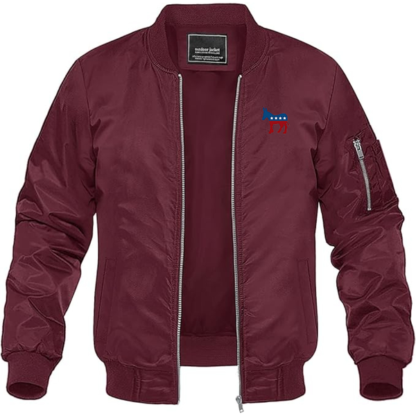 Men's Democrat Election Symbol Lightweight Bomber Jacket Windbreaker Softshell Varsity Jacket Coat