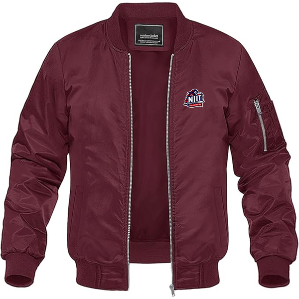 Men's  NJIT Highlanders Logo Lightweight Bomber Jacket Windbreaker Softshell Varsity Jacket Coat