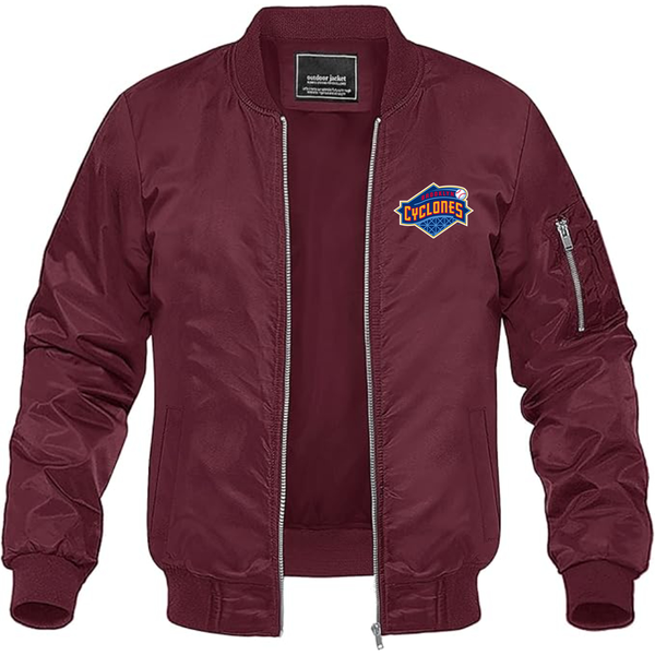 Men's  Brooklyn Cyclones Logo Lightweight Bomber Jacket Windbreaker Softshell Varsity Jacket Coat