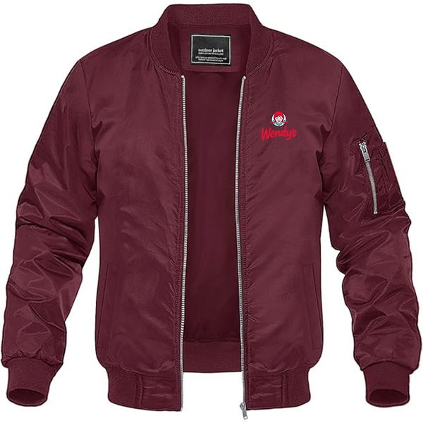 Men's  Wendy_s  Lightweight Bomber Jacket Windbreaker Softshell Varsity Jacket Coat
