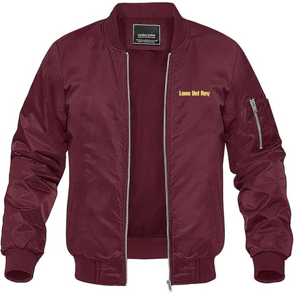 Men's Lana Del Rey  Logo Lightweight Bomber Jacket Windbreaker Softshell Varsity Jacket Coat