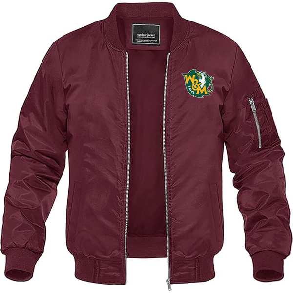 Men's  William and Mary Tribe Lightweight Bomber Jacket Windbreaker Softshell Varsity Jacket Coat