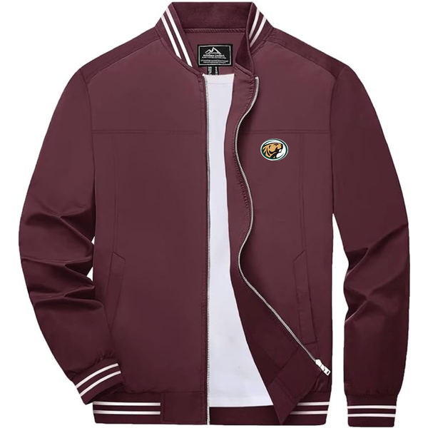 Men's  Bemidji State Beavers  Lightweight Zip-Up Bomber Jacket with Ribbed Collar and Cuffs Versatile Casual Outerwear