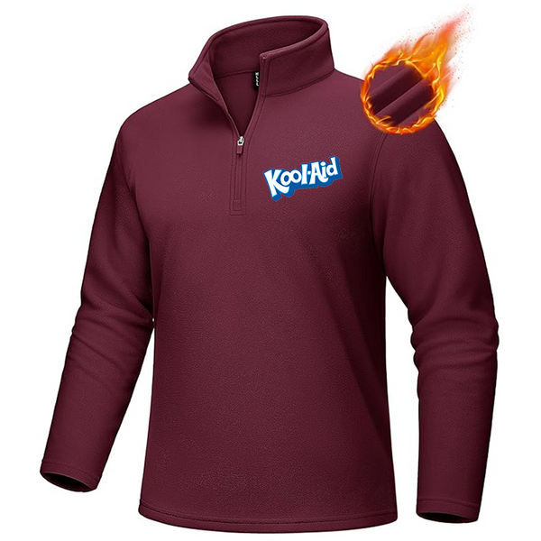Men's kool-Aid MAGCOMSEN Men_s Quarter-Zip Pullover Polar Fleece Sweatshirt Stand Collar Long Sleeve Shirt for Men Thermal Winter Fall