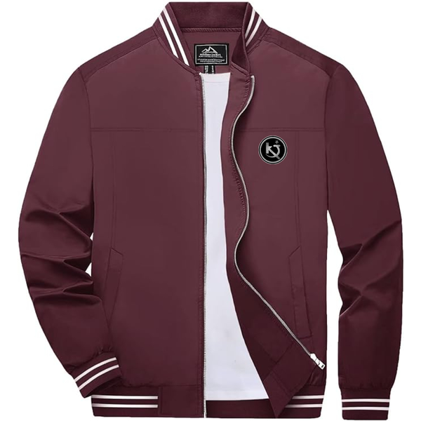 Men's  Killing Joke  Lightweight Zip-Up Bomber Jacket with Ribbed Collar and Cuffs Versatile Casual Outerwear