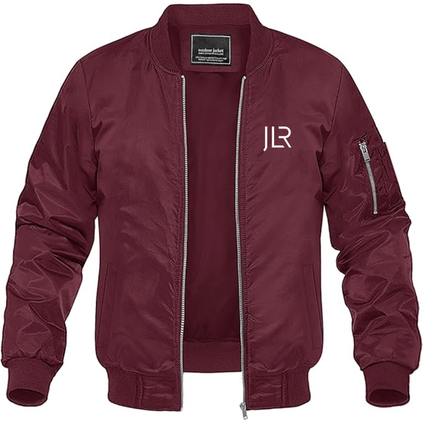 Men's JLR Logo Lightweight Bomber Jacket Windbreaker Softshell Varsity Jacket Coat