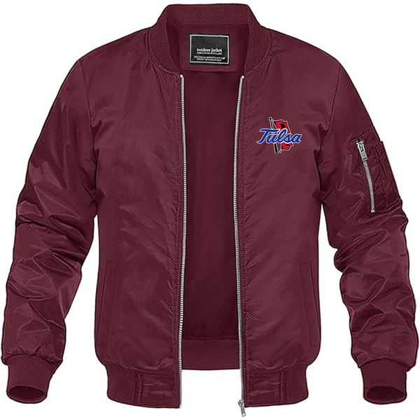 Men's Tulsa Golden Hurricane Lightweight Bomber Jacket Windbreaker Softshell Varsity Jacket Coat