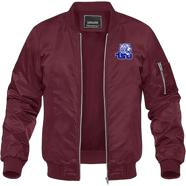 Men's Tennessee State Tigers Lightweight Bomber Jacket Windbreaker Softshell Varsity Jacket Coat