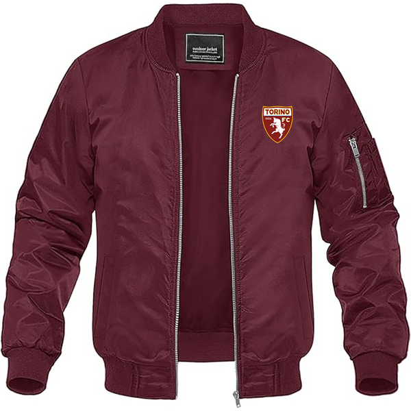 Men's Torino Soccer   Lightweight Bomber Jacket Windbreaker Softshell Varsity Jacket Coat