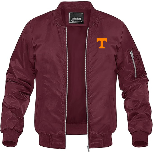 Men's Tennessee Volunteers Lightweight Bomber Jacket Windbreaker Softshell Varsity Jacket Coat
