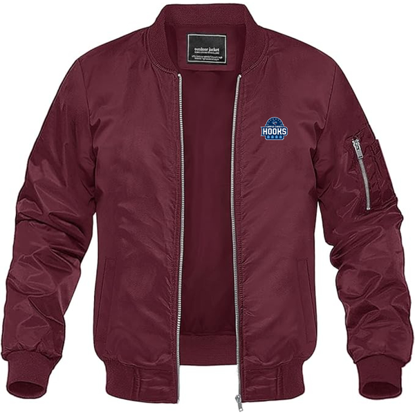 Men's Corpus Christi Hooks Logo Lightweight Bomber Jacket Windbreaker Softshell Varsity Jacket Coat