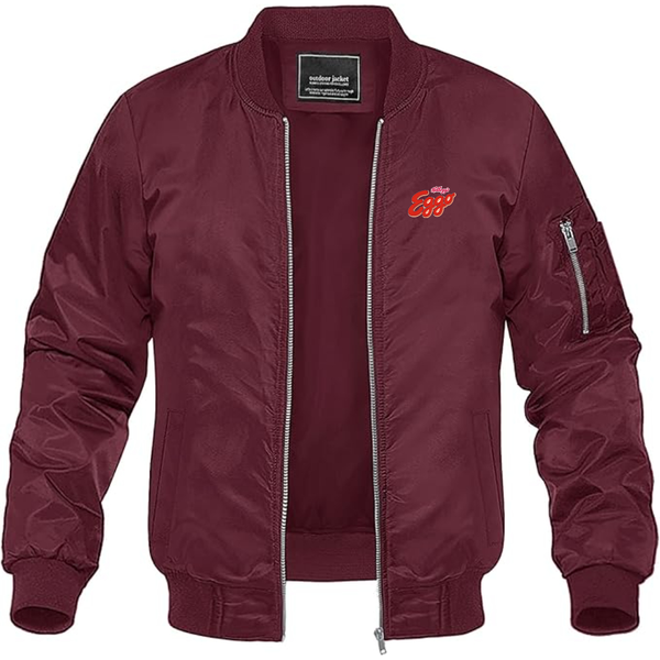 Men's Eggo Logo Lightweight Bomber Jacket Windbreaker Softshell Varsity Jacket Coat