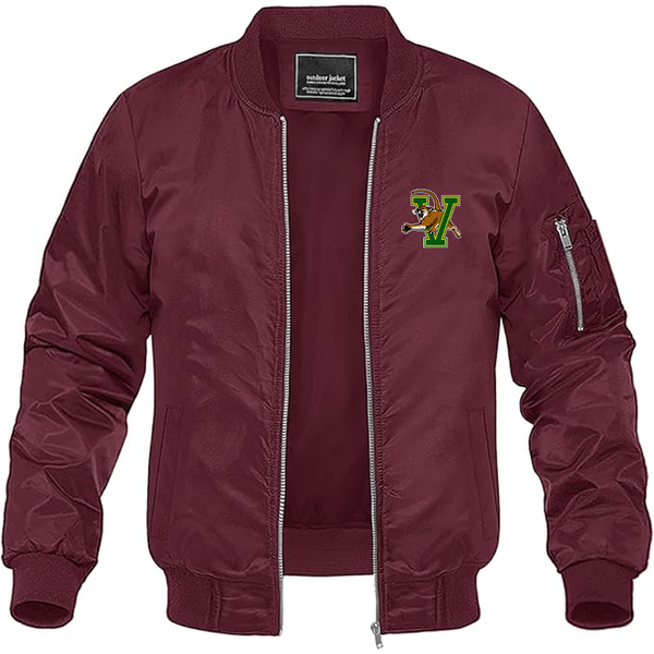 Men's Vermont Catamounts  Lightweight Bomber Jacket Windbreaker Softshell Varsity Jacket Coat