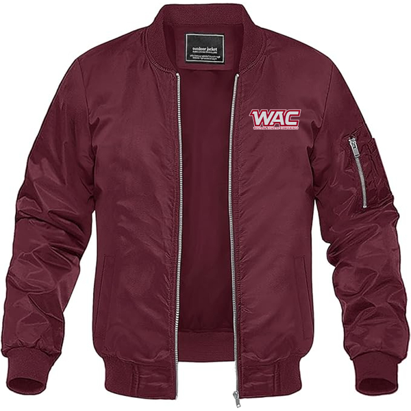 Men's  Western Athletic Conference  Lightweight Bomber Jacket Windbreaker Softshell Varsity Jacket Coat