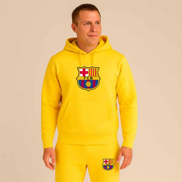 Men's F.C. Barcelona Soccer Logo Hoodie Joggers Set