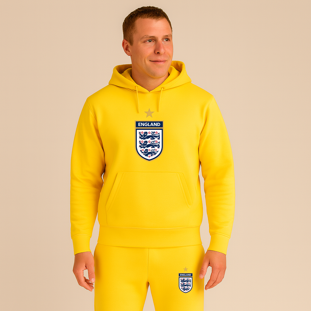 Men's England National Soccer Team Logo Hoodie Joggers Set