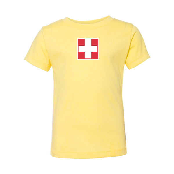 Switzerland National Football Soccer Team BELLA  CANVAS Toddler Jersey Tee
