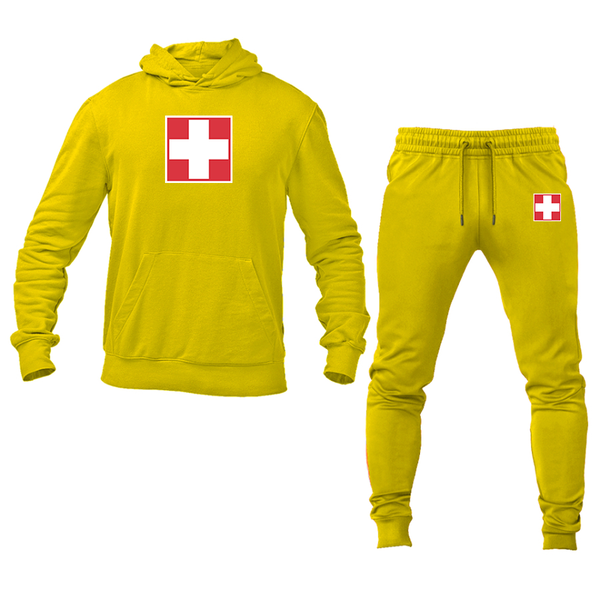 Men's Switzerland National Football Soccer Team  Hoodie Joggers Set
