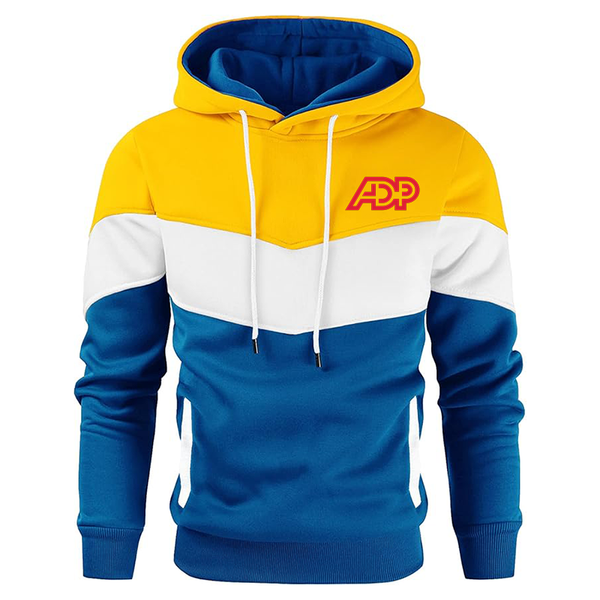 Men's ADP  Novelty Color Block Pullover Fleece Hoodie Long Sleeve Casual