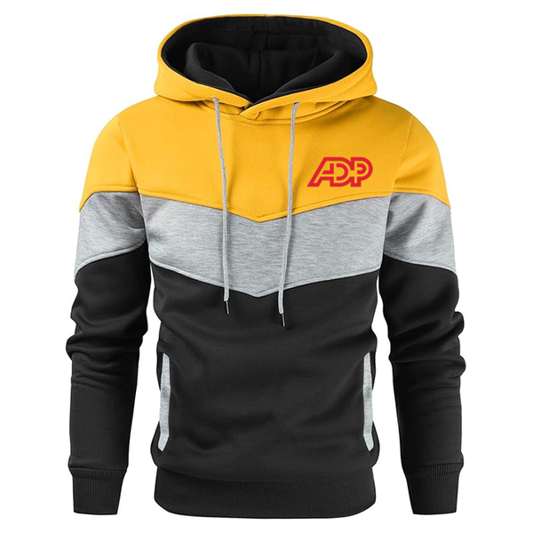 Men's ADP  Novelty Color Block Pullover Fleece Hoodie Long Sleeve Casual