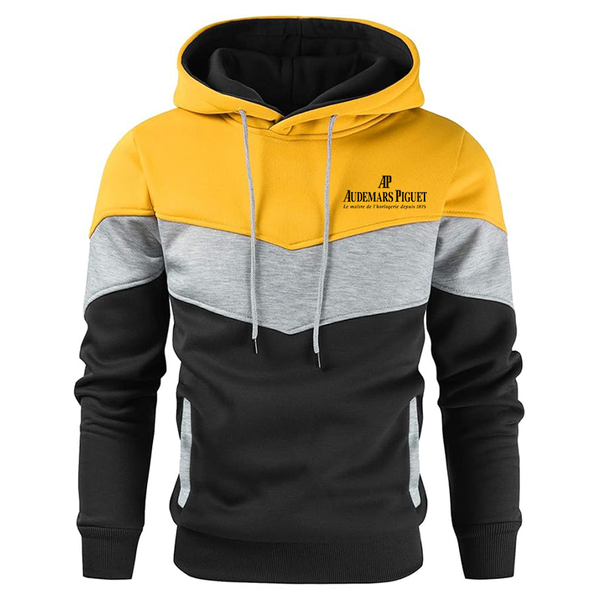 Men's Audemars-Piguet Novelty Color Block Pullover Fleece Hoodie Long Sleeve Casual