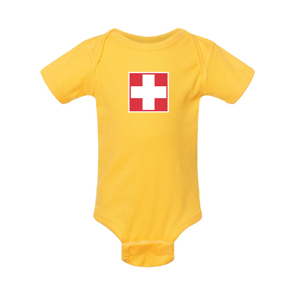 Switzerland National Football Soccer Team Rabbit Skins Infant Baby Rib Bodysuit