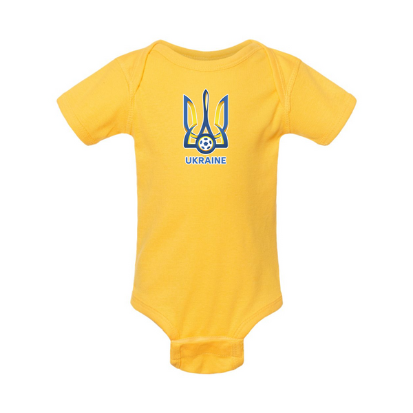 Ukraine National Football Soccer Team Rabbit Skins Infant Baby Rib Bodysuit