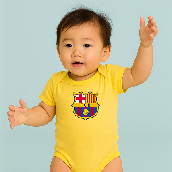 Baby F.C. Barcelona Soccer Romper Onesie