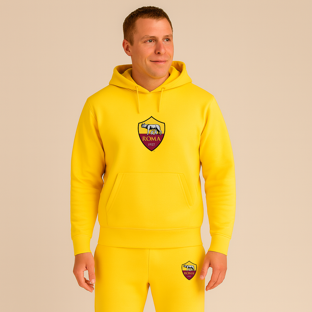 Men's AS Roma FC Logo Hoodie Joggers Set