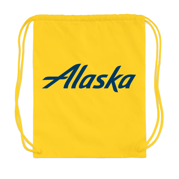 Alaska Airline Drawstring Bag